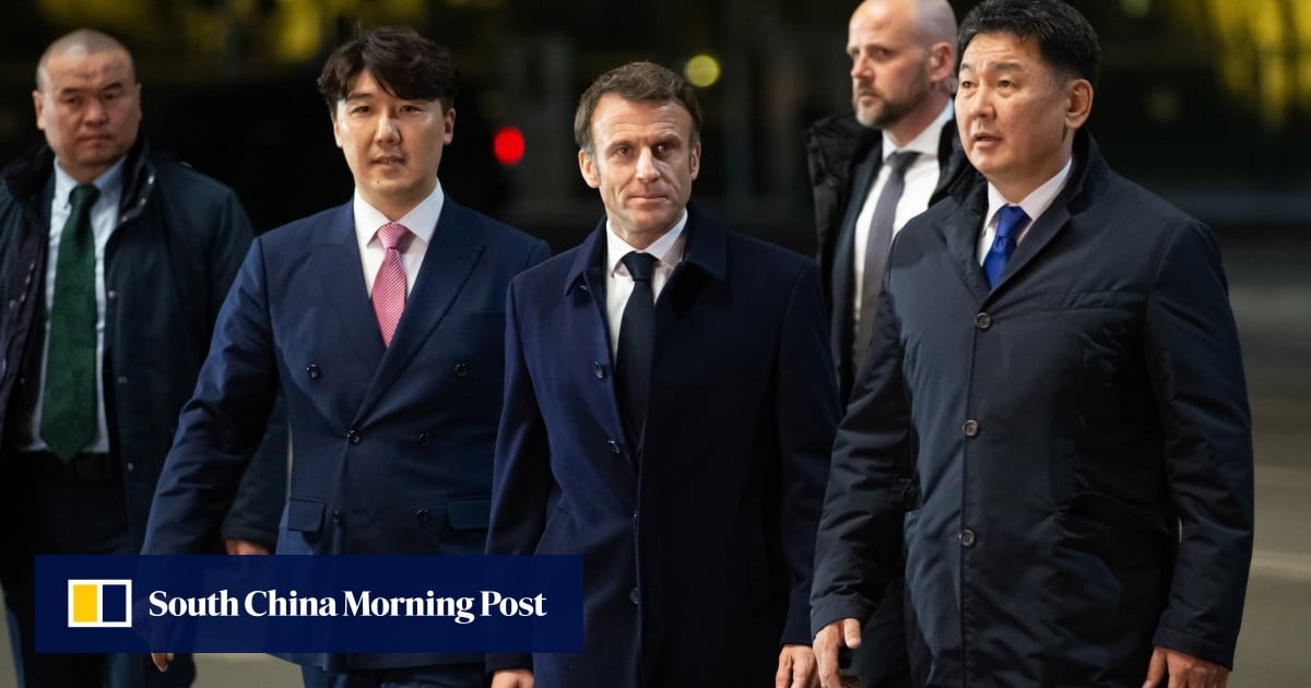 Emmanuel Macron makes first French presidential visit to Mongolia